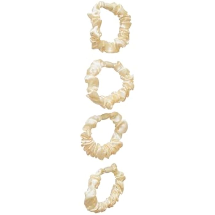 Daphne 4-Piece Girls' Cotton Hair Ties - Off White - Image 2